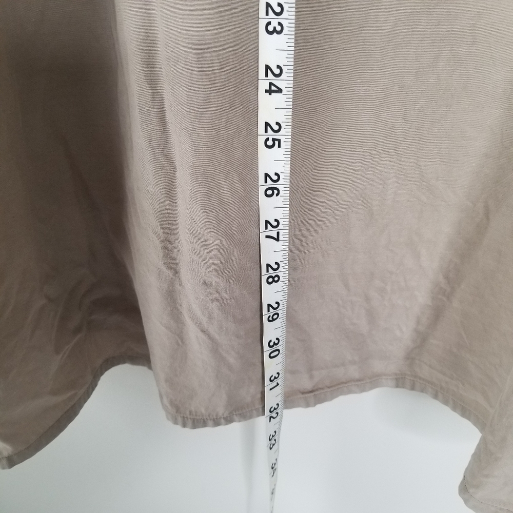 Perry Ellis Silk Blend Long Sleeve Button Down Tan/Beige Shirt Size XL - Picture 7 of 10